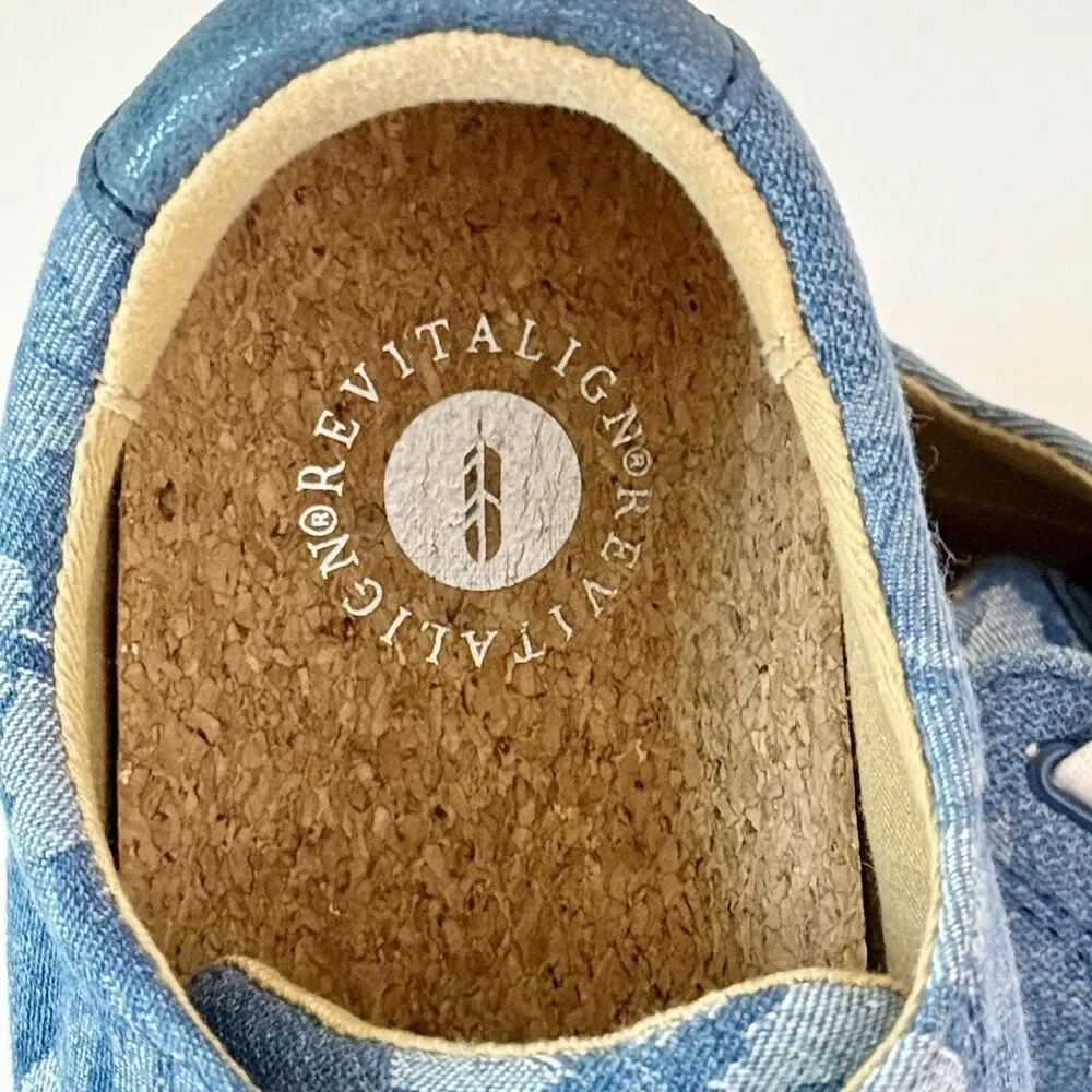 Revitalign Orthotic Slip-On Sneaker Womens Size 8B Cork Denim Floral Hermosa